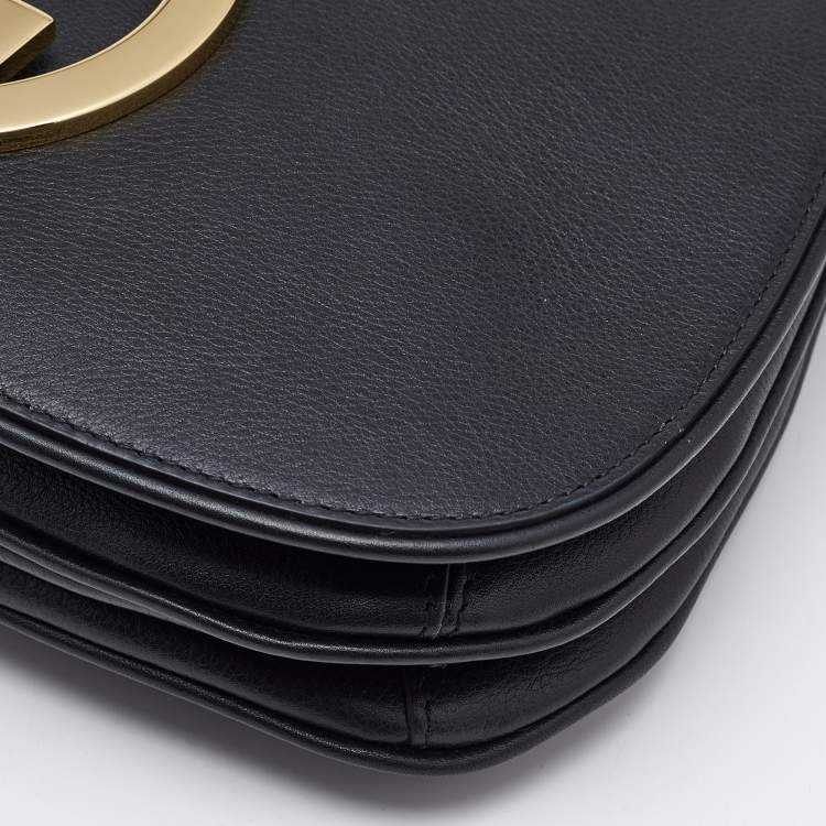 Pre Owned Gucci Black Leather Small Blondie Top Handle Bag