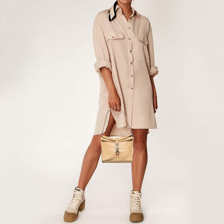 Pre Owned Gucci Beige Leather Jackie Shoulder Bag