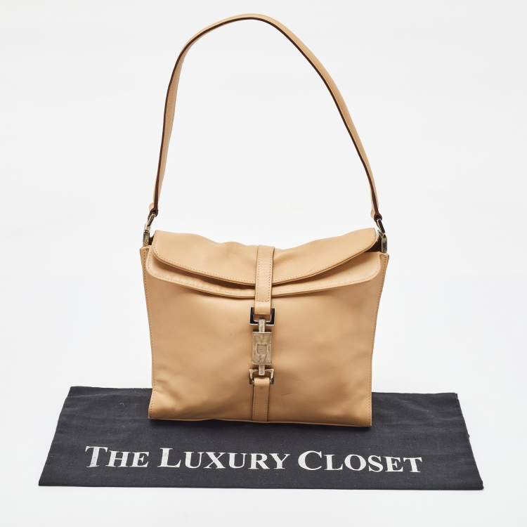 Pre Owned Gucci Beige Leather Jackie Shoulder Bag