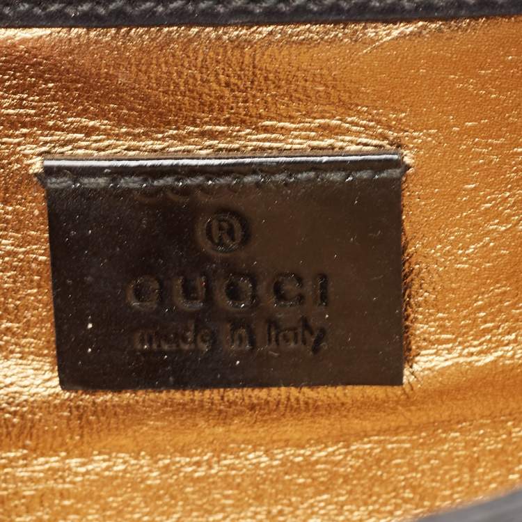 Pre Owned Gucci Black Patent Leather Romy Buckle Clutch