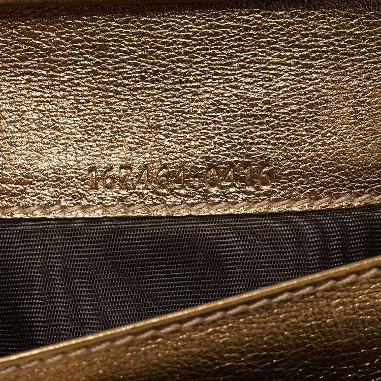 Pre Owned Gucci Gold/Brown GG Fabric and Leather Princy Continental Wallet