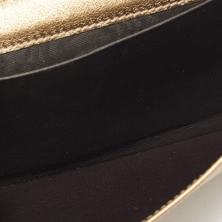 Pre Owned Gucci Gold/Brown GG Fabric and Leather Princy Continental Wallet