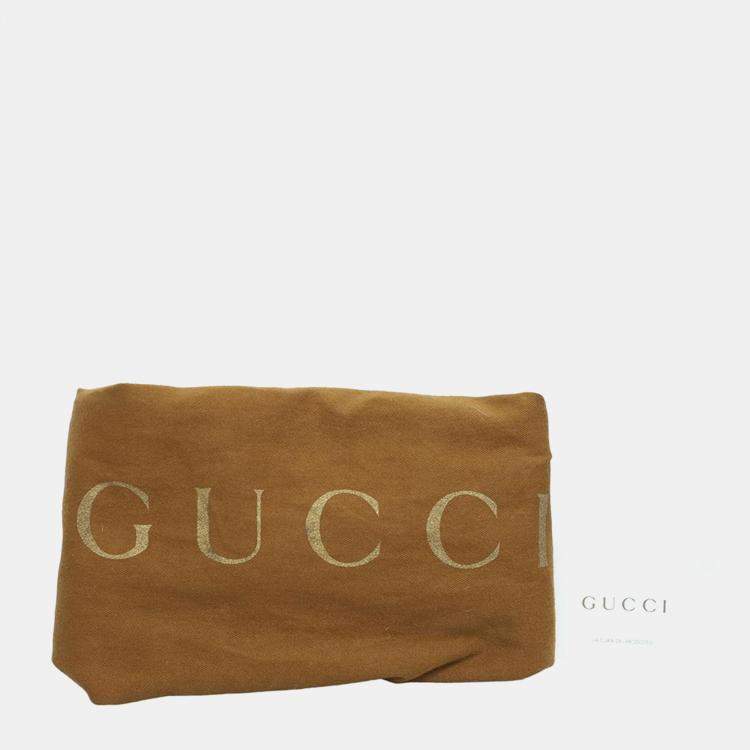 Pre Owned Gucci Grey Leather 1973 Top Handle Oversized Travel Bag