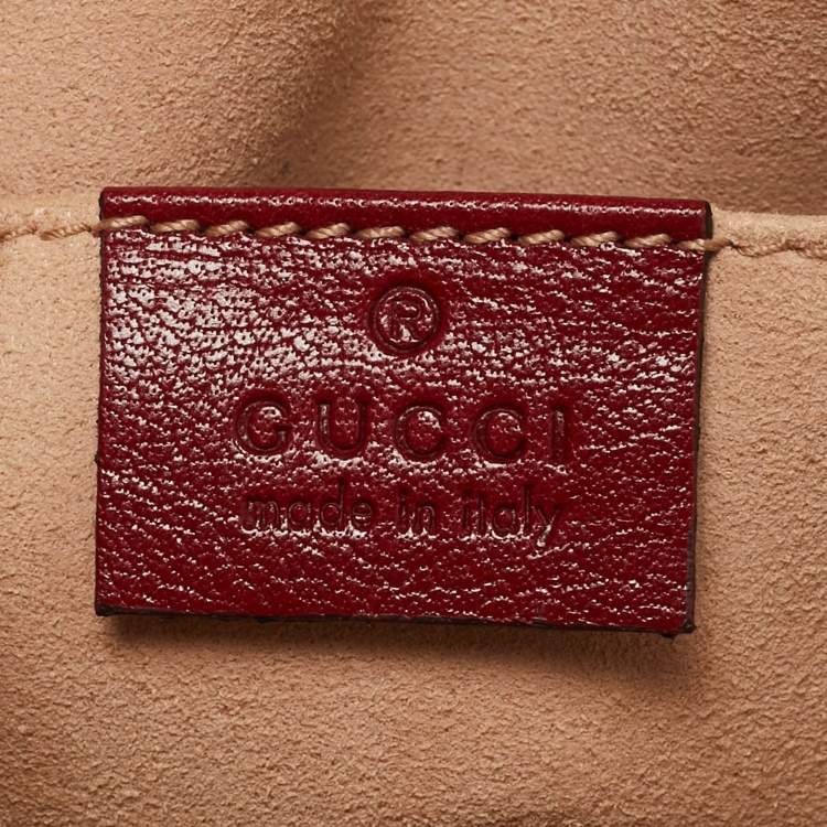 Pre Owned Gucci Red/Blue Suede Small Web Ophidia Shoulder Bag