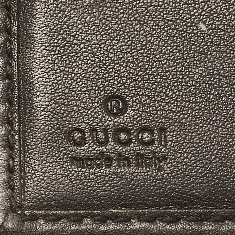 Pre Owned Gucci Brown/Beige GG Supreme Canvas and Leather Logo Flap French Wallet