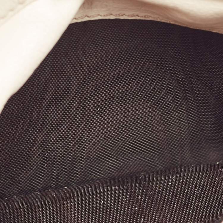 Pre Owned Gucci White/Beige GG Canvas and Leather Icon Bit Flap Continental Wallet