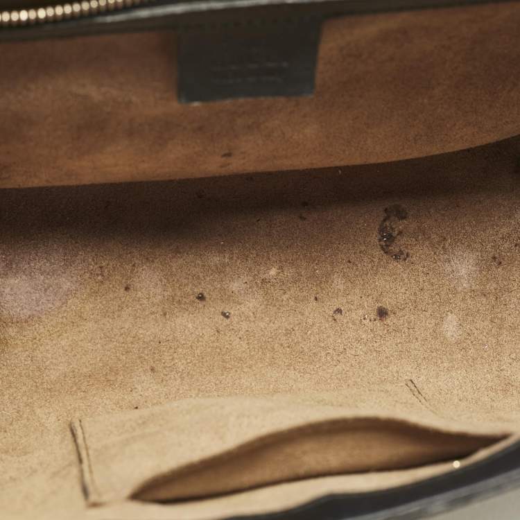 مملوكة مسبقًا Gucci Black/Beige GG Supreme Canvas and Leather Medium Padlock Shoulder Bag