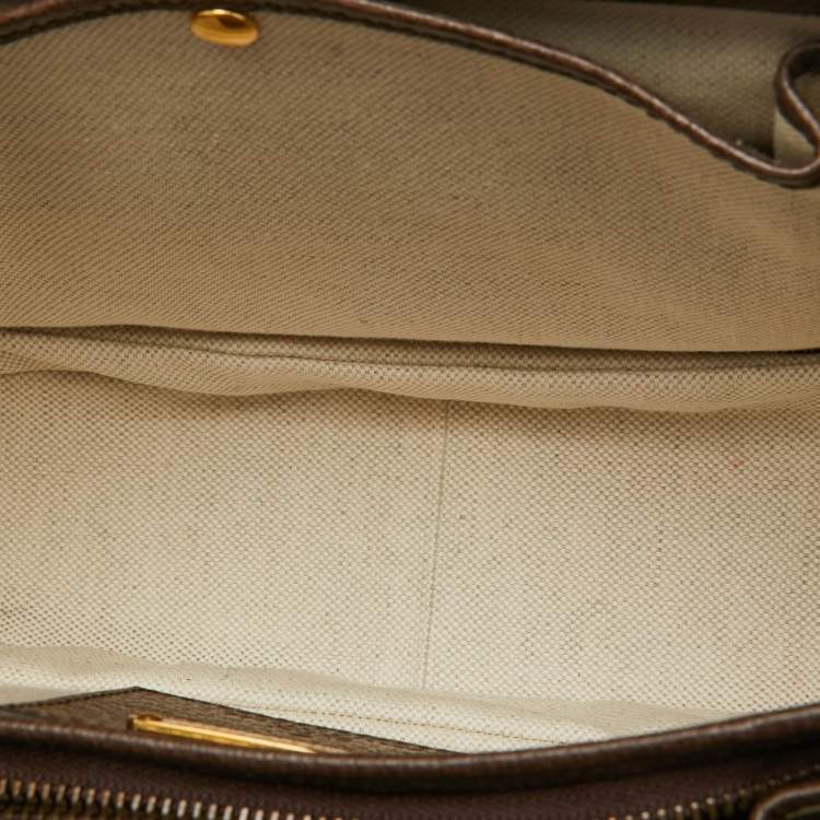 Pre Owned Gucci Multicolour Canvas and Leather Music is Mine Bamboo Flap Top Handle Bag