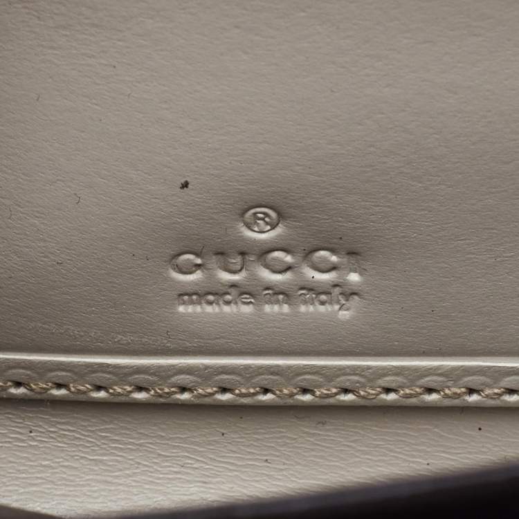 Pre Owned Gucci Beige/Cream GG Canvas and Leather Zip Around Wallet