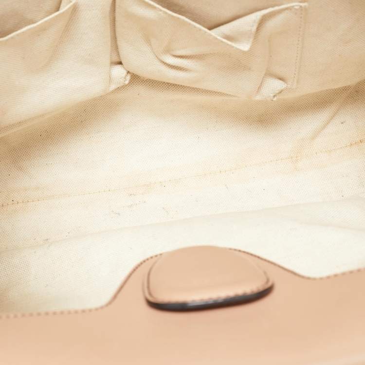 Pre Owned Gucci Old Rose/Beige GG Canvas Large Emily Chain Shoulder Bag
