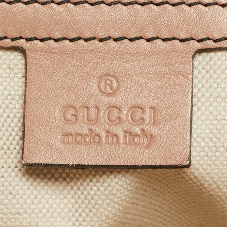 Pre Owned Gucci Old Rose/Beige GG Canvas Large Emily Chain Shoulder Bag