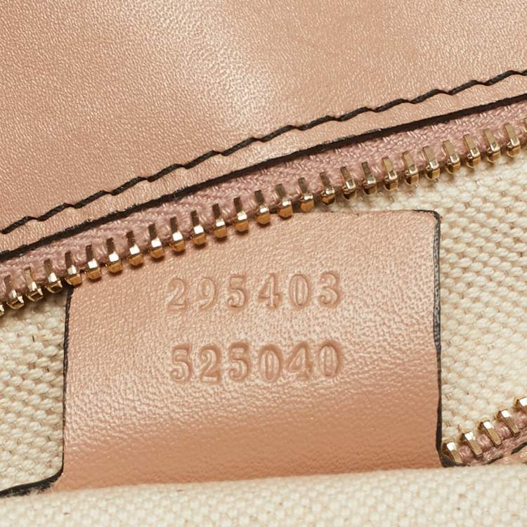Pre Owned Gucci Old Rose/Beige GG Canvas Large Emily Chain Shoulder Bag
