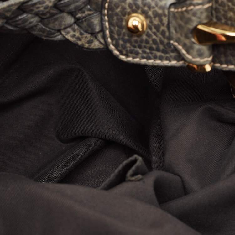 مملوكة مسبقًا Gucci Dark Grey Leather Medium Pelham Hobo
