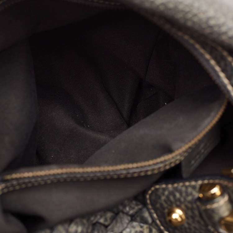 مملوكة مسبقًا Gucci Dark Grey Leather Medium Pelham Hobo