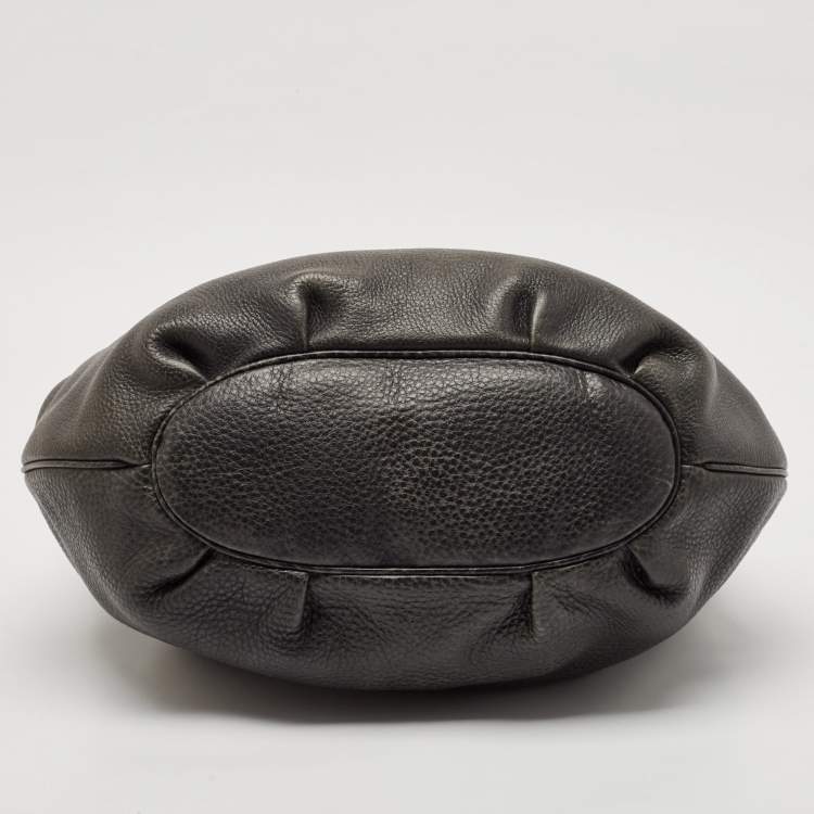 مملوكة مسبقًا Gucci Dark Grey Leather Medium Pelham Hobo