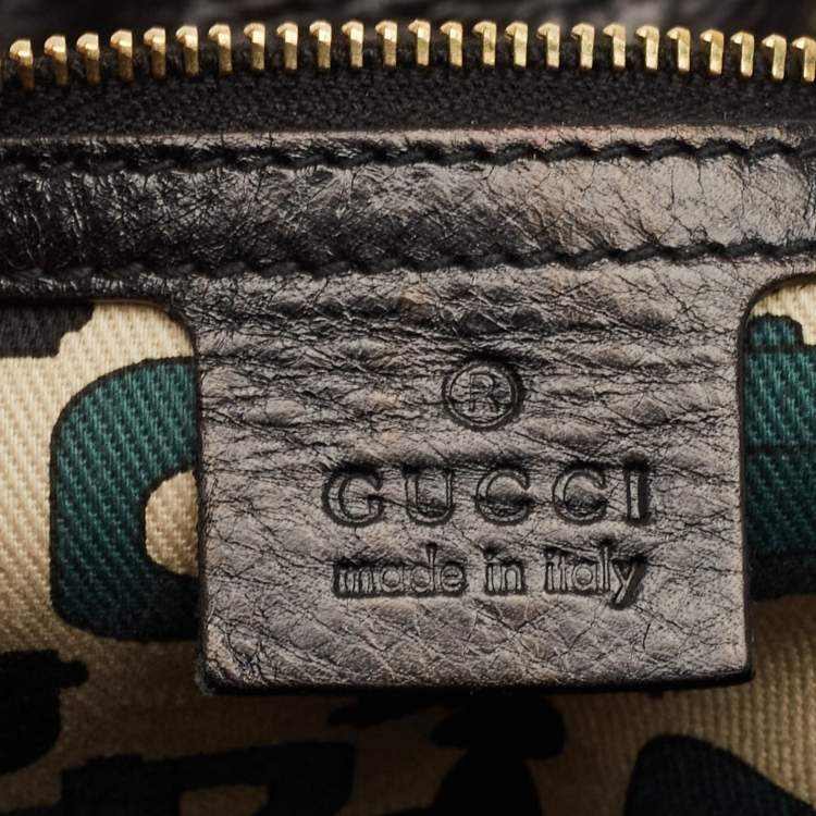 Pre Owned Gucci Black Guccissima Leather Babouska Indy Hobo