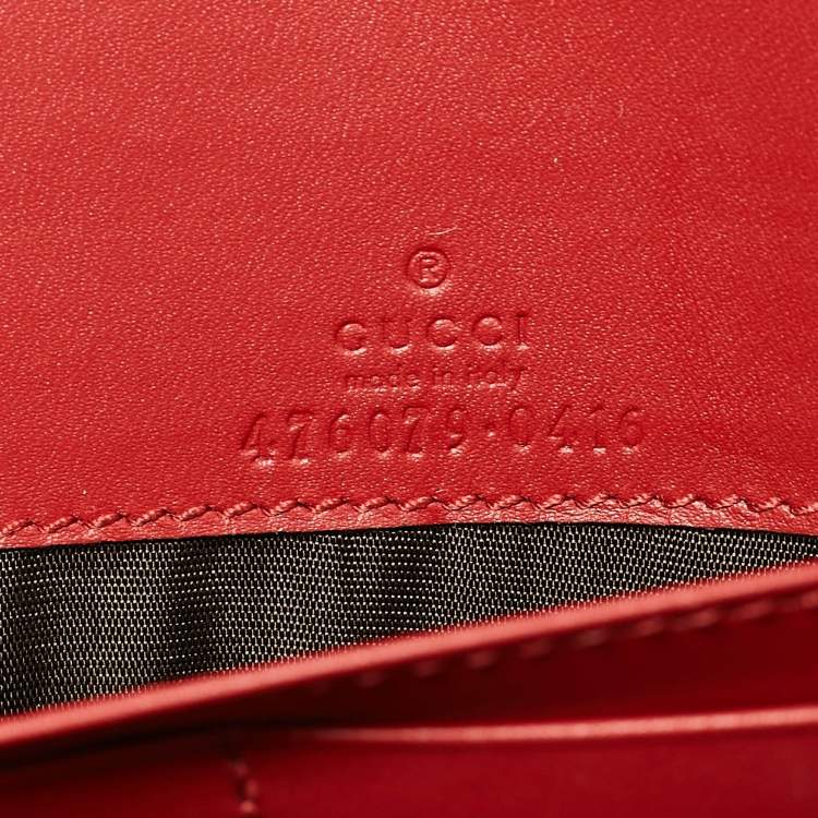 Pre Owned Gucci Tri Color Leather Queen Margaret Wallet on Chain