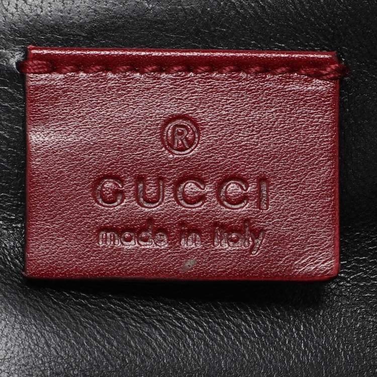 Pre Owned Gucci Burgundy Eel Leather Wristlet Clutch