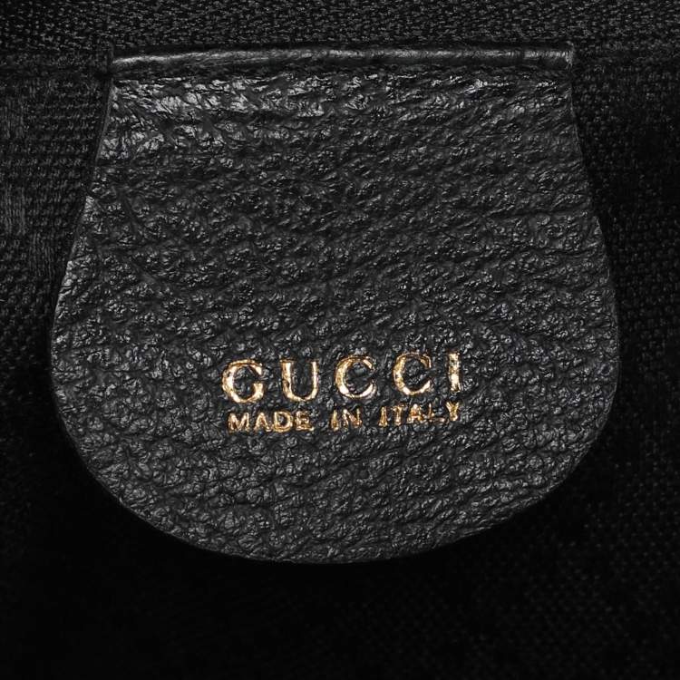 Pre Owned Gucci Black Suede and Leather Mini Bamboo Handle Backpack Bag