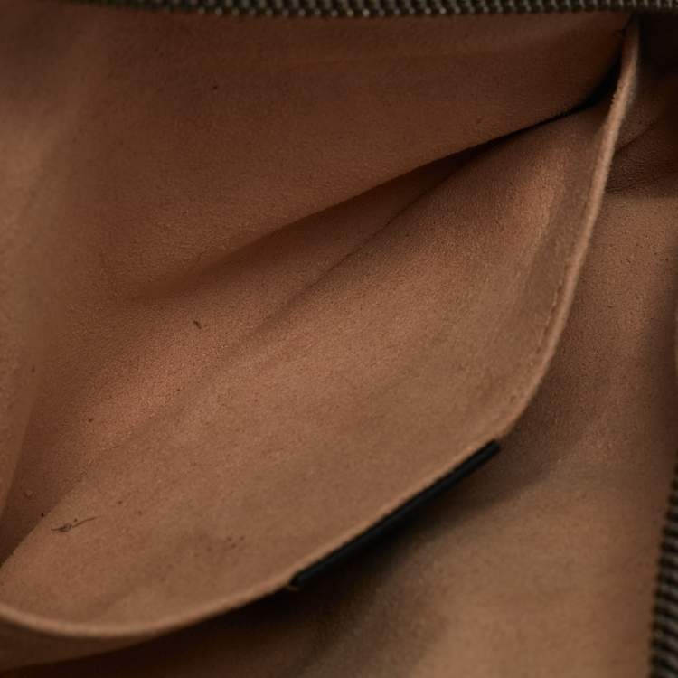 Pre Owned Gucci Black Matelassé Leather Mini GG Marmont Belt Bag