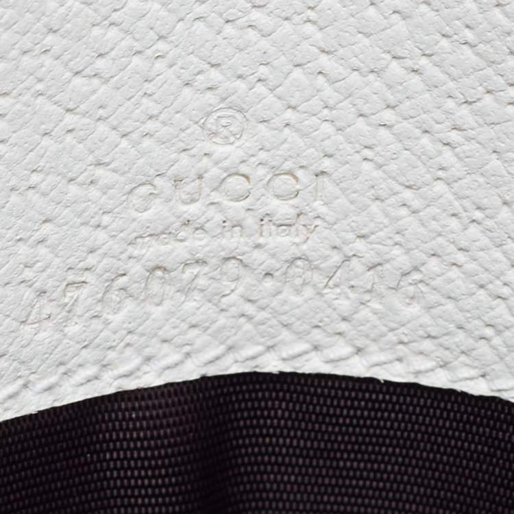 Pre Owned Gucci White/Beige GG Supreme Canvas Web Queen Margaret Wallet On Chain