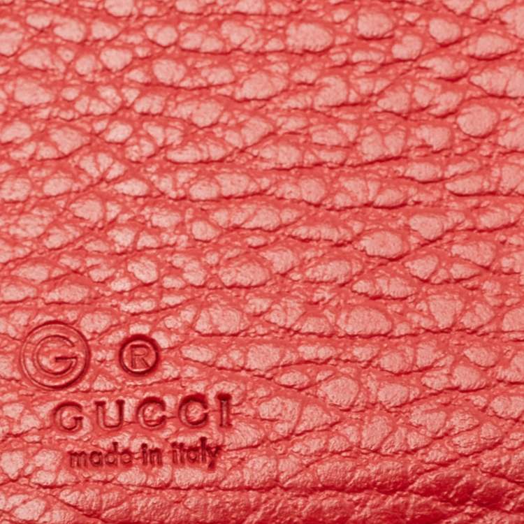 Pre Owned Gucci Red Leather Interlocking G Flap Continental Wallet