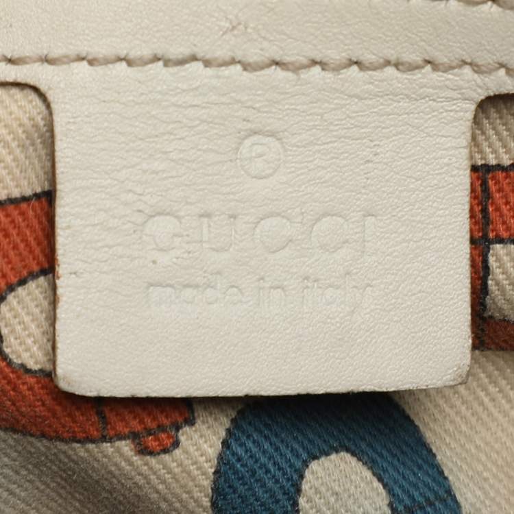Pre Owned Gucci Cream Guccissima Leather Punch Hobo