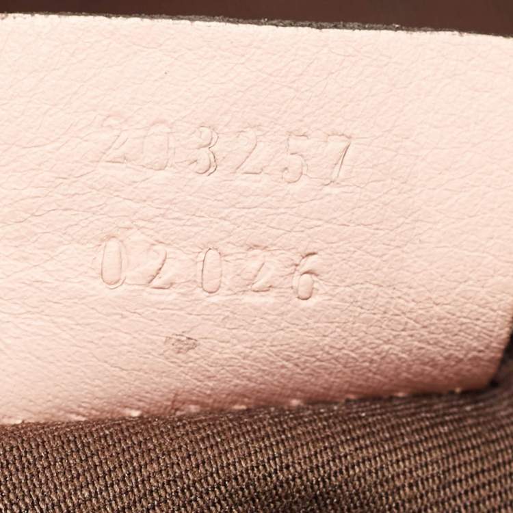 Pre Owned Gucci Light Pink/Beige GG Canvas and Leather Abbey D-Ring Crossbody Bag