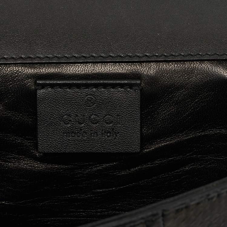 Pre Owned Gucci Black Snakeskin Romy Clutch