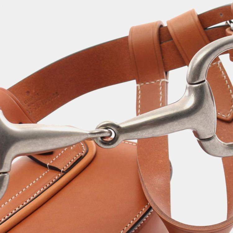 Pre Owned Gucci Brown Leather Mini Bamboo 1947 Belt Bag