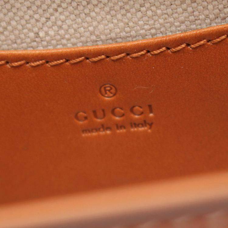 Pre Owned Gucci Brown Leather Mini Bamboo 1947 Belt Bag
