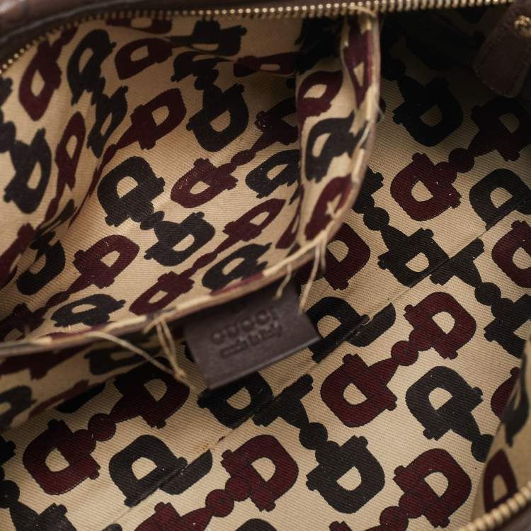 Pre Owned Gucci Dark Brown Guccissima Leather Medium Joy Boston Bag