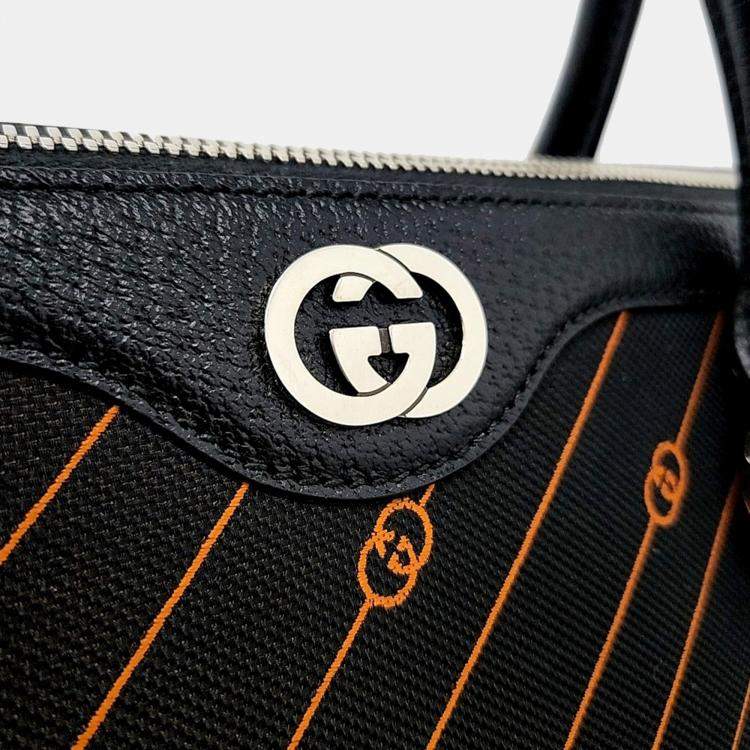 Pre Owned Gucci Multicolor Jacquard Interlocking GG Jacquard Duffel Bag