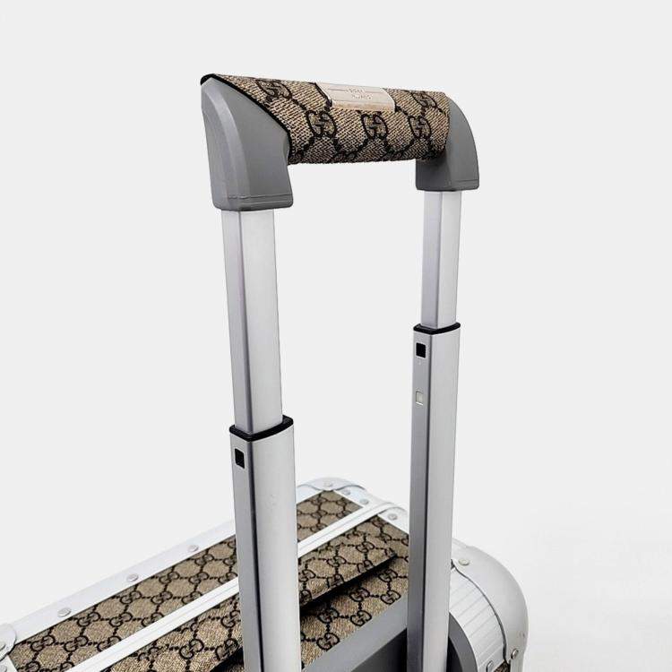Pre Owned Gucci Beige Coated Canvas Porter Cabin Plus Trolley bag