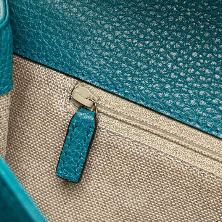 Pre Owned Gucci Blue Medium Dollar Calfskin Interlocking G Crossbody Bag