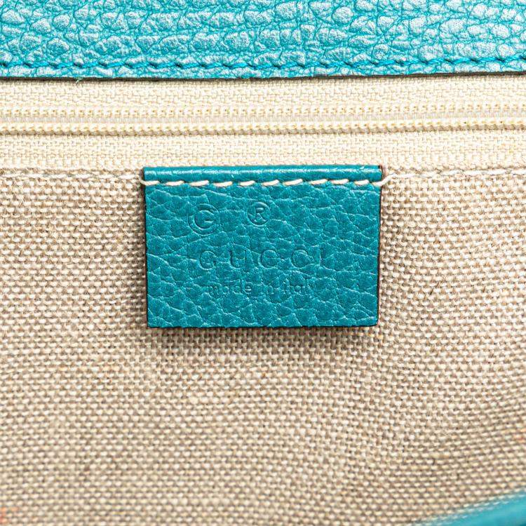 Pre Owned Gucci Blue Medium Dollar Calfskin Interlocking G Crossbody Bag