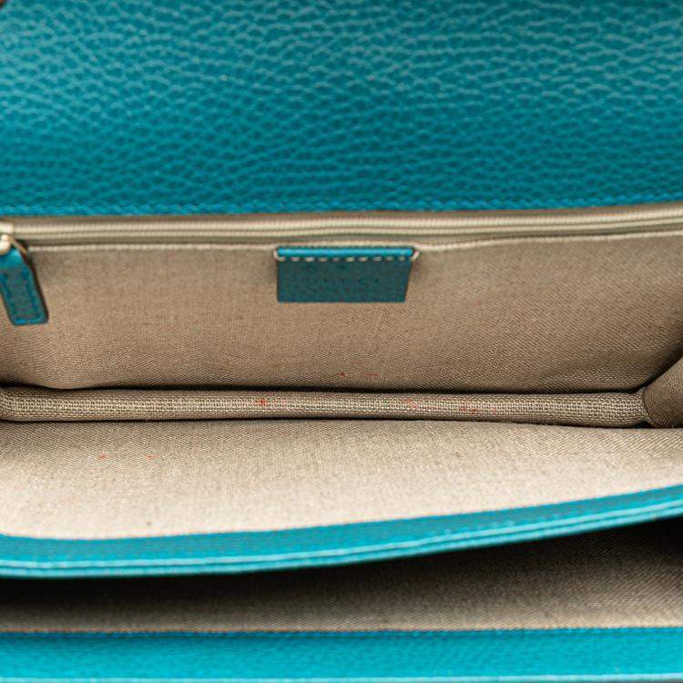 Pre Owned Gucci Blue Medium Dollar Calfskin Interlocking G Crossbody Bag