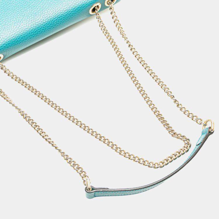 Pre Owned Gucci Blue Medium Dollar Calfskin Interlocking G Crossbody Bag