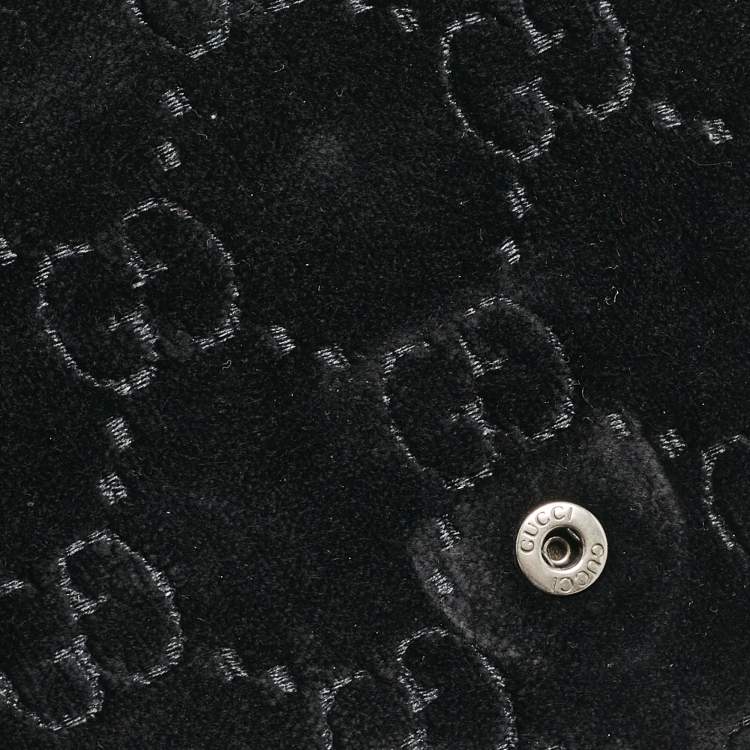Pre Owned Gucci Black GG Velvet Mini Dionysus Wallet On Chain