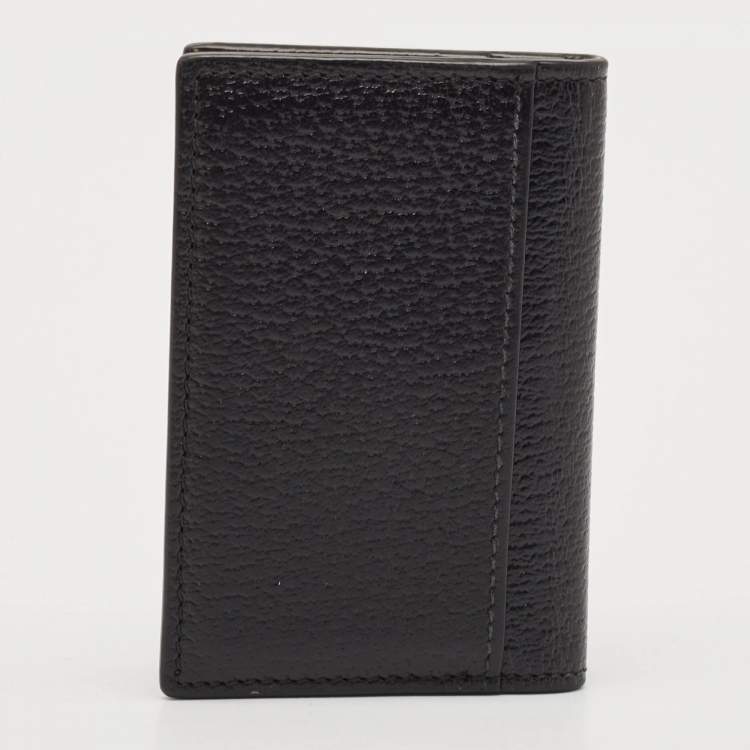 Pre Owned Gucci Black Leather GG Marmont Card Holder