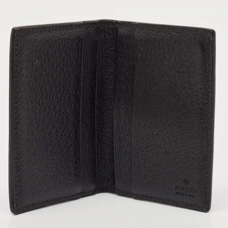 Pre Owned Gucci Black Leather GG Marmont Card Holder