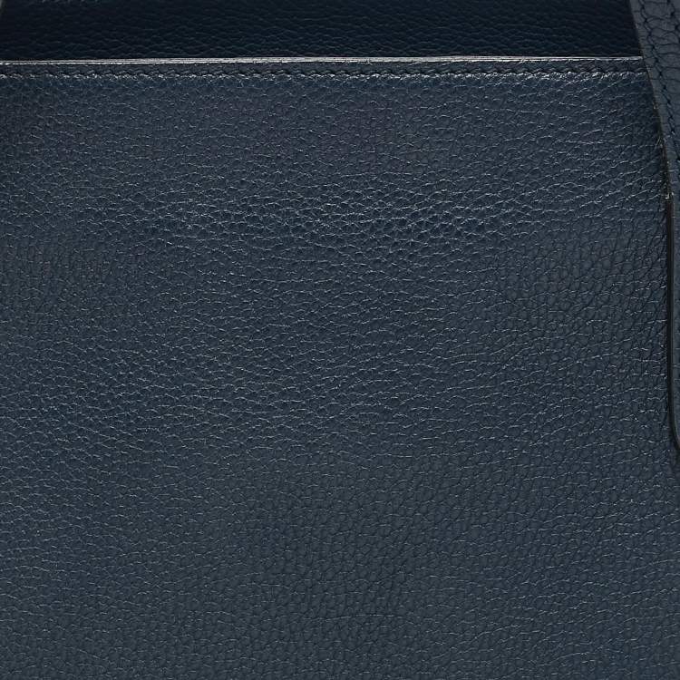 Pre Owned Gucci Navy Blue Leather Interlocking G Dollar Tote