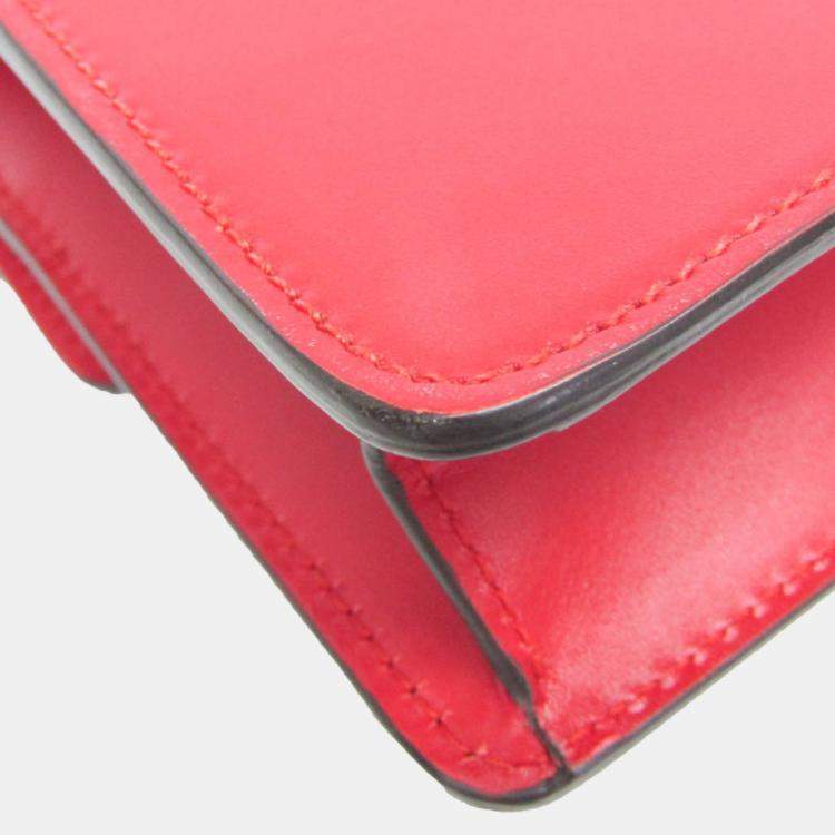Pre Owned Gucci Hibiscus Red Calfskin Chinese New Year Mini Dionysus Shoulder Bag 
