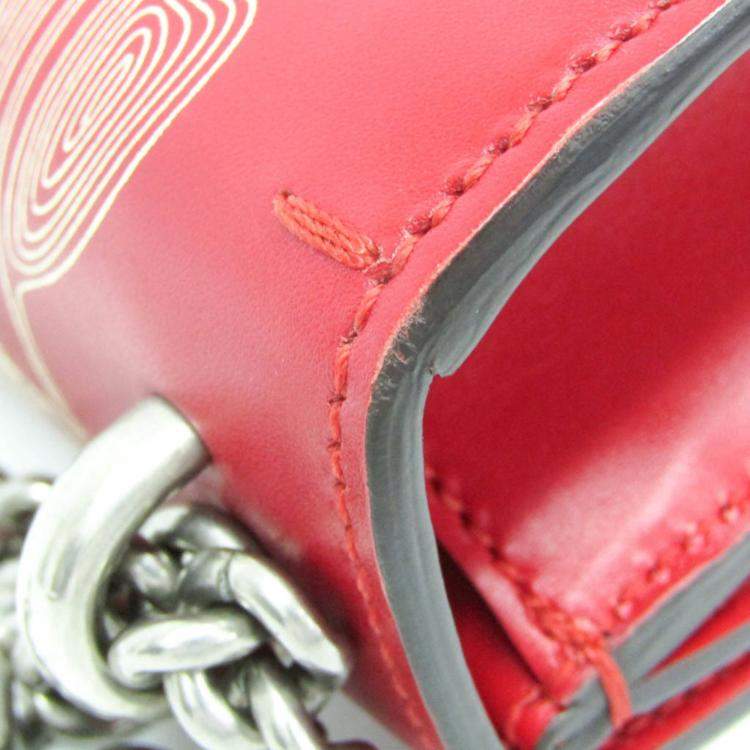 Pre Owned Gucci Hibiscus Red Calfskin Chinese New Year Mini Dionysus Shoulder Bag 