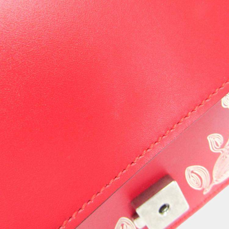Pre Owned Gucci Hibiscus Red Calfskin Chinese New Year Mini Dionysus Shoulder Bag 