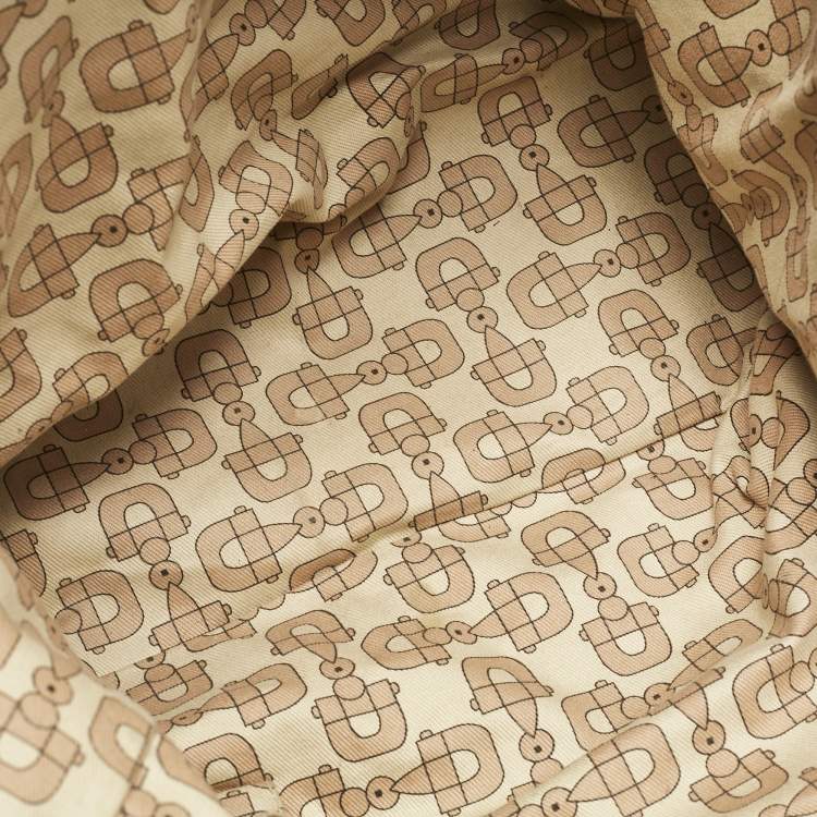 Pre Owned Gucci Gold/Beige GG Canvas and Leather Jolicoeur Tote