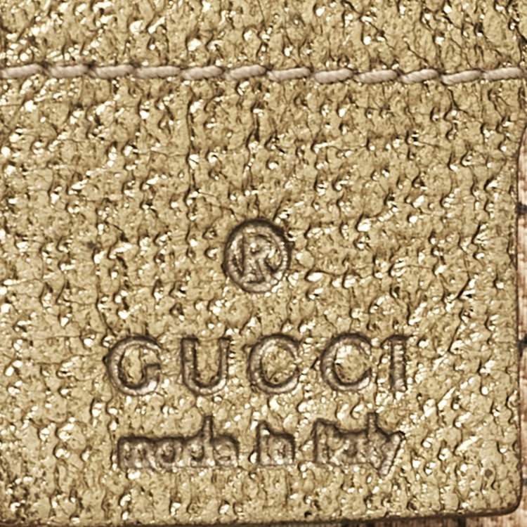 Pre Owned Gucci Gold/Beige GG Canvas and Leather Jolicoeur Tote