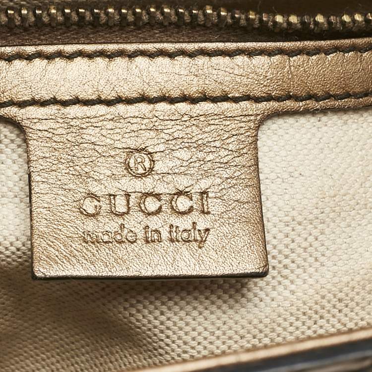 Pre Owned Gucci Brown Guccissima Patent Leather Large Emily Chain Shoulder Bag