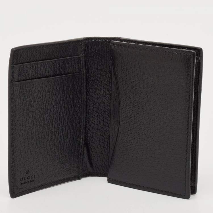 Pre Owned Gucci Black Leather GG Marmont Card Holder