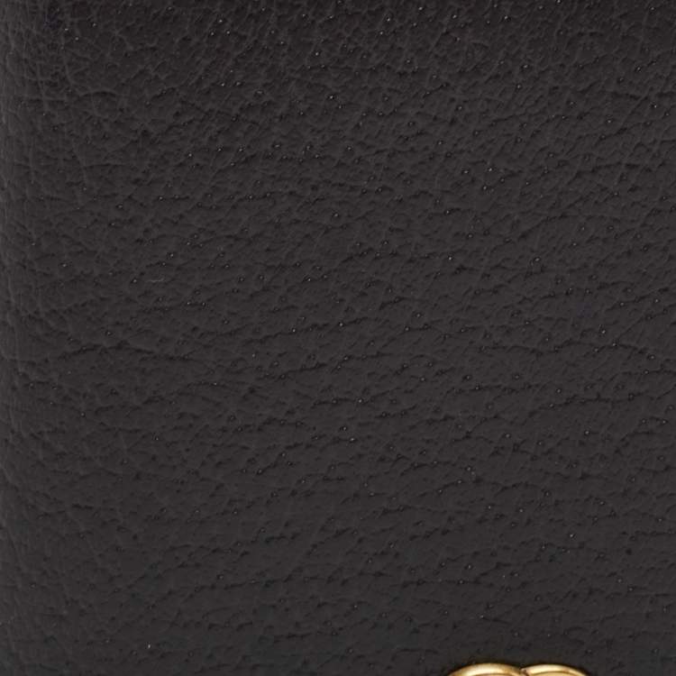 Pre Owned Gucci Black Leather GG Marmont Card Holder